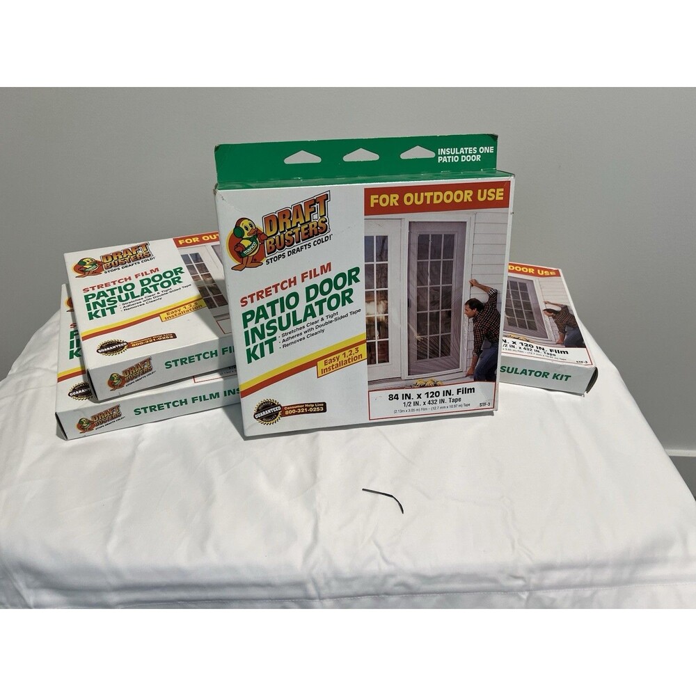 Set Of 4 Draft Busters Patio Door Insulator Kit 84” X‎ 120”